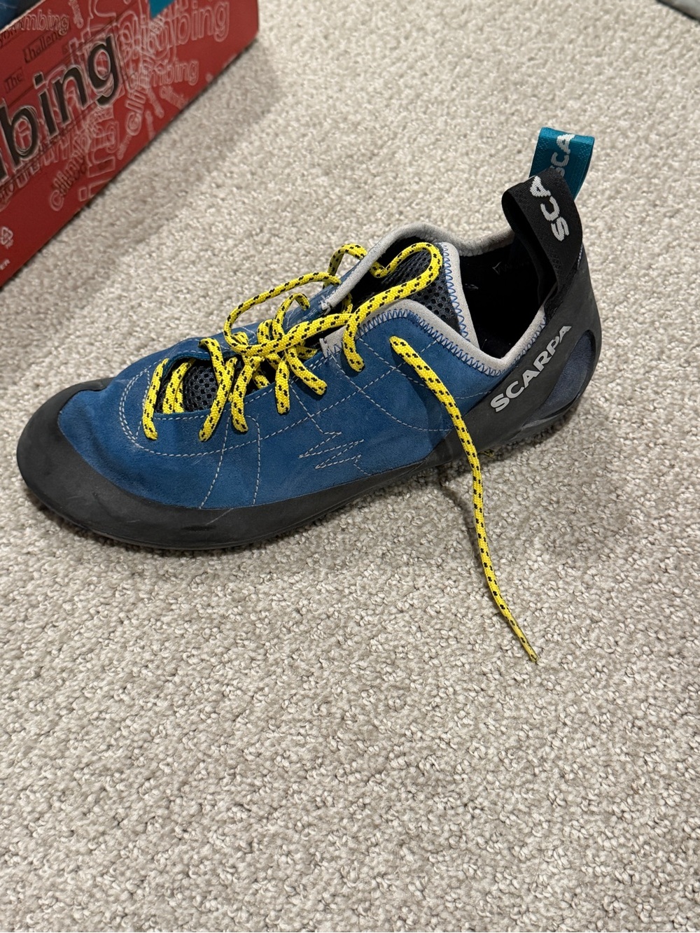Scarpa Blue and Yellow Women's Climbing Shoes